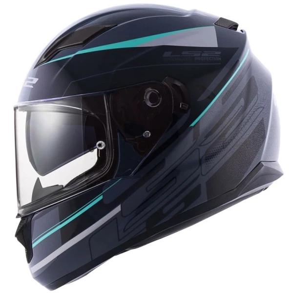 Capacete LS2 FF320 Stream Ixel - Cinza/Preto/Prata - Masculino - Feminino - Óculos interno