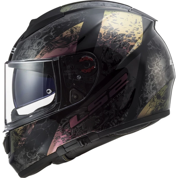 Capacete LS2 Vector FF397 Swipe Rainbow - Preto