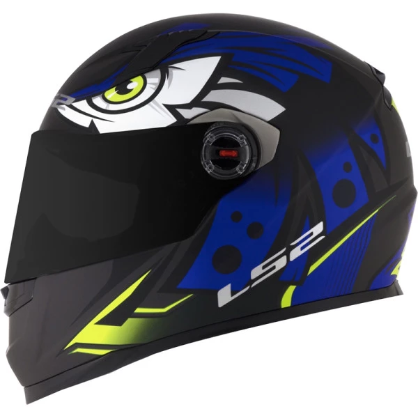 Capacete LS2 FF358 Tribal - Preto/Azul Fosco - Masculino - Feminino