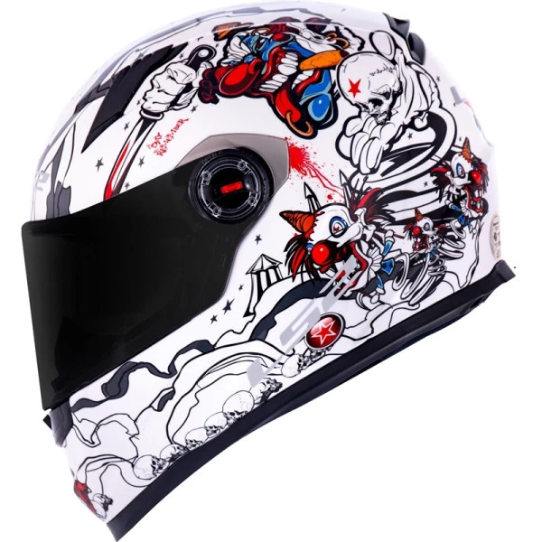 Capacete LS2 FF358 Crazy Clown - Branco - Masculino - Feminino