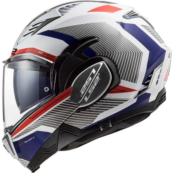 Capacete LS2 Valiant II FF900 Citius - Branco/Azul (Articulado)