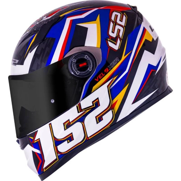 Capacete LS2 FF358 Classic Veloxer - Branco/Azul - Masculino - Feminino