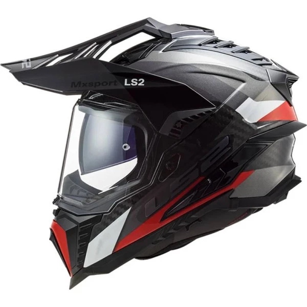 Capacete Ls2 Explorer C Mx701 Frontier - Titanium/Vermelho