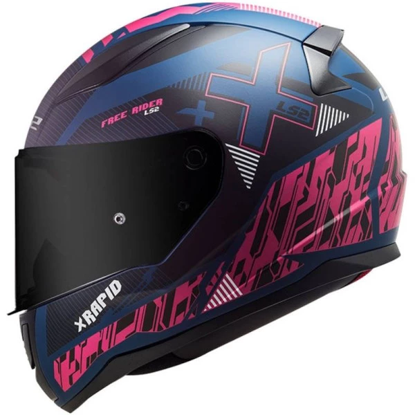 Capacete LS2 FF353 Rapid Xtreet - Azul/Roxo - Masculino - Feminino