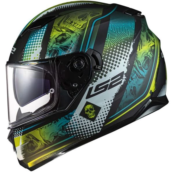 Capacete LS2 FF320 Stream Mara - Preto/Amarelo - Masculino - Feminino - Óculos interno