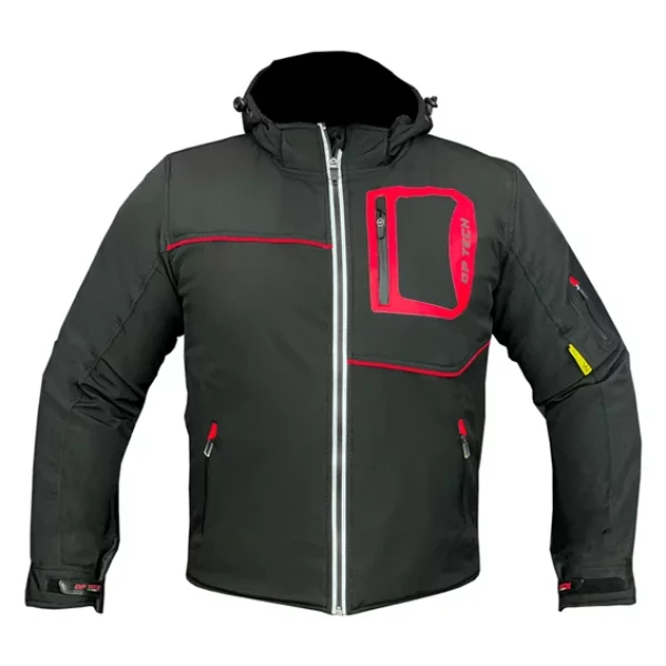 Jaqueta GP Tech Napoli Casual Resistente a Agua Preto-Vermelho 