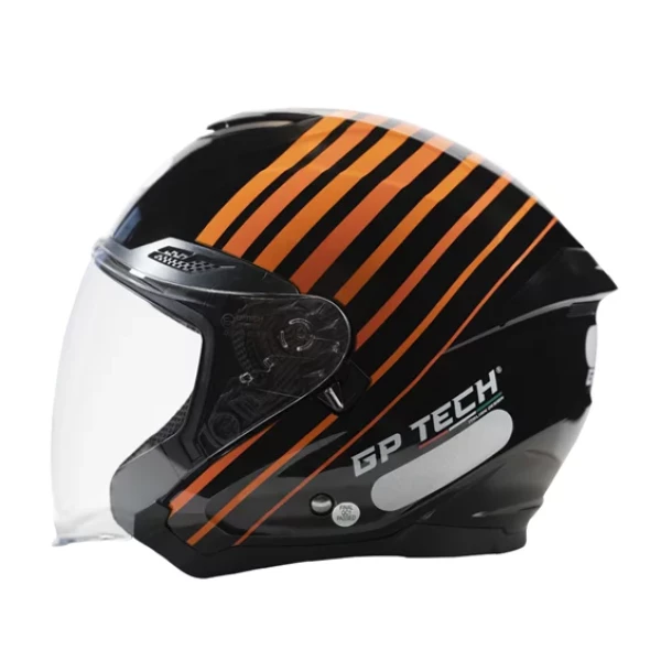 Capacete GP Tech Aberto OF669 Range Tricolor Laranja 