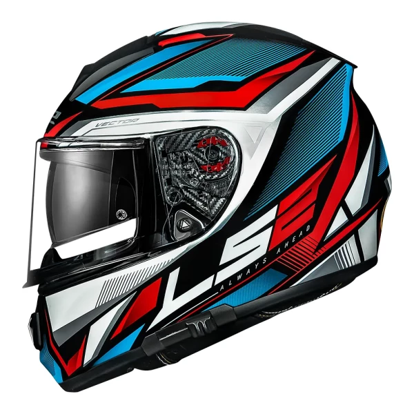 Capacete LS2 Vector Evo FF397 Rider Azul/Vermelho 