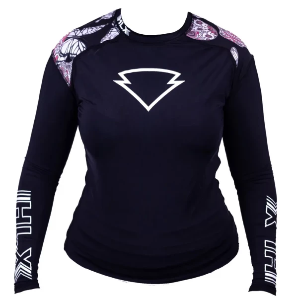 Camiseta Hlx Manga Longa 2 Pele Moving (Detalhe Caveira Rosa) - Preto 