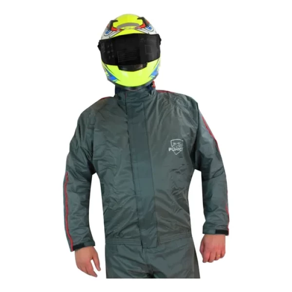  Capa de Chuva Force Nylon New Confort - Cinza/Vermelho