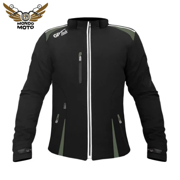 Jaqueta Gp Tech Soft Casual Feminina (Semi-Impermeável) - Preto/Cinza - Feminina - Impermeável - Mulher - Motociclista - Motoqueira