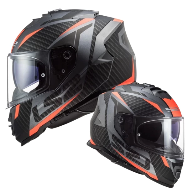 Capacete LS2 Storm FF800 Racer Preto/Laranja Fosco 