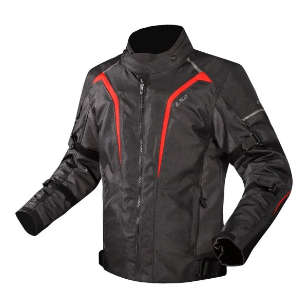 Jaqueta LS2 Sepang - Preto/Cinza/Vermelho - Masculino - Impermeável - Termico - Protetor