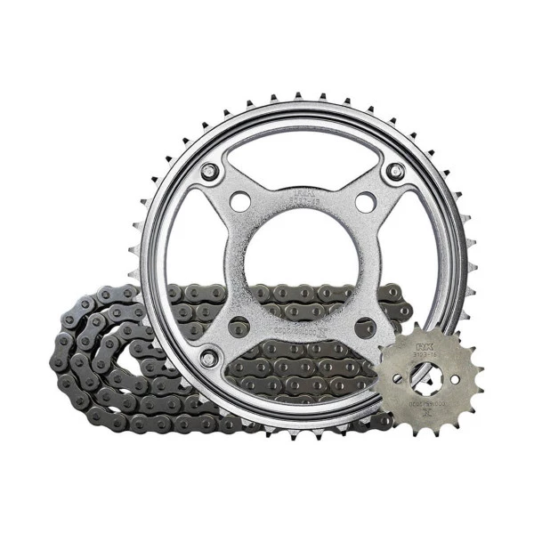 Kit transmissão TITAN150 2004/14 - S/RET RK428SB118L/16T/43T Ref: 21010027 Marca: RK