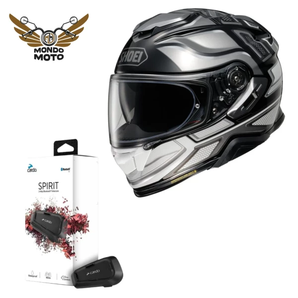 Capacete Shoei Gt-Air 2 Notch Tc-5 Cinza/Preto 60 + Brinde Intercomunicador Cardo Spirit Unitario - Masculino - Feminino - Articulado - Escamoteavel - Óculos interno
