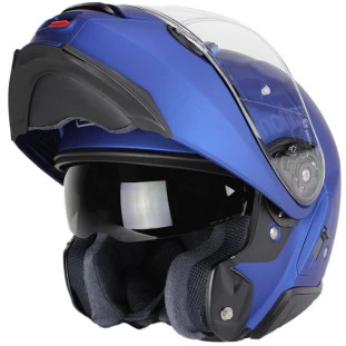 Capacete Shoei Neotec 2 - Azul Fosco  + Brinde Intercomunicador Cardo Spirit Unitario - Masculino - Feminino - Articulado - Escamoteavel - Óculos interno
