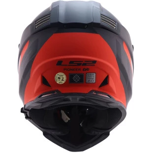 Capacete LS2 Pioneer MX436 Evo Router - Preto/Vermelho Fosco 