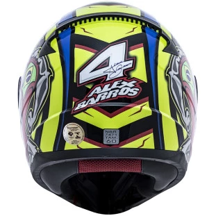 Capacete LS2 FF353 Rapid Alex Barros - Amarelo/Azul - Masculino - Feminino - Piloto - Motociclista - Motoqueiro - Motos