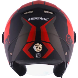 Capacete Norisk Orion City (Aberto) - Preto/Vermelho Fosco - Para Moto Masculino e Feminino - Unisex