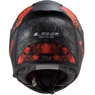 Capacete LS2 Vector FF397 Swipe - Preto/Vermelho Fosco  - Masculino - Feminino - Óculos interno - Tri-composto