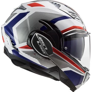 Capacete LS2 Valiant II FF900 Citius - Branco/Azul (Articulado)
