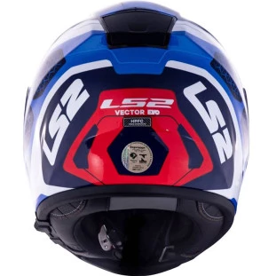 Capacete LS2 Vector Evo FF397 Interceptor - Azul/Branco/Vermelho  - Masculino - Feminino - Óculos interno - Tri-composto