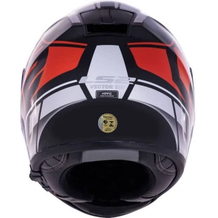 Capacete LS2 Vector FF397 Evo Kripton - Preto/Vermelho/Branco - Masculino - Feminino - Óculos interno - Tri-composto