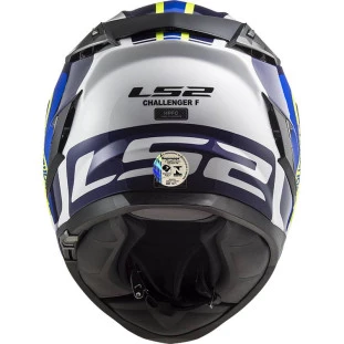 Capacete LS2 Challenger FF327 Galantic - Branco/amarelo/azul  - Masculino - Feminino - Óculos interno - Carbono 