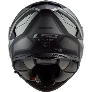 Capacete LS2 Storm FF800 Faster - Preto/Cinza Fosco (Com Viseira Solar) 