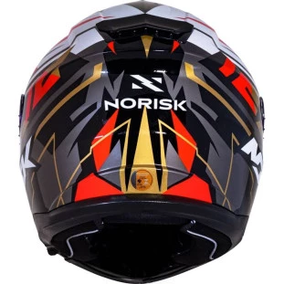 Capacete Norisk Strada Circuit - Preto/Vermelho/Dourado  - Para Moto Masculino e Feminino - Unisex