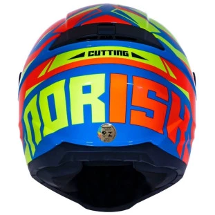 Capacete Norisk Razor Cutting Azul/Amarelo/Vermelho  - Para Moto Masculino e Feminino - Unisex