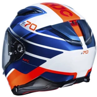 Capacete HJC F70 Tino - Azul/Branco/Laranja  - Masculino - Feminino - Suporte pinlock