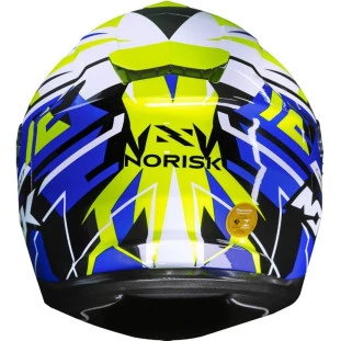 Capacete Norisk Strada Circuit HV - Óculos Interno  - Amarelo/Azul/Preto - Para Moto Masculino e Feminino - Unisex
