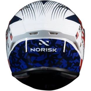 Capacete Norisk Supra Lap USA - Branco/Vermelho  - Para Moto Masculino e Feminino - Unisex