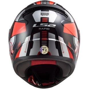Capacete LS2 FF353 Rapid Stratus - Preto/Vermelho/Prata - Masculino - Feminino