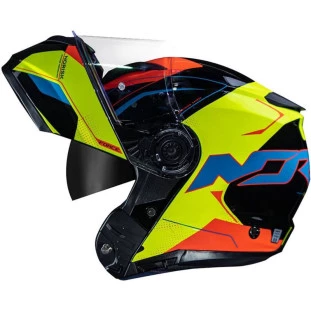 Capacete Norisk Force Quantum - Articulado - Óculos interno - Preto/Amarelo fluor  - Para Moto Masculino e Feminino - Unisex