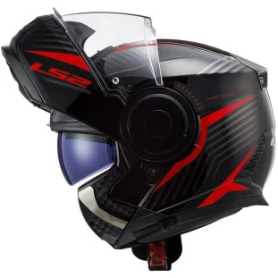 Capacete LS2 Scope FF902 Skid - Preto/Vermelho (Articulado)