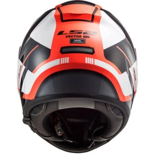 Capacete LS2 Vector FF397 Evo Automat - Branco/Preto/Laranja  - Masculino - Feminino - Óculos interno - Tri-composto