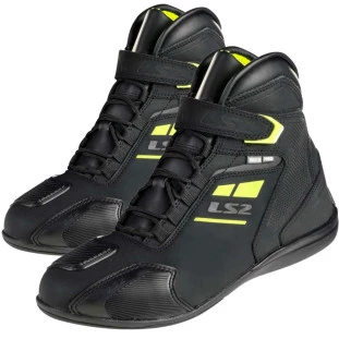 Bota LS2 Garra WP Preto/Amarelo Fluor (100% Impermeável) - Masculino - Motoqueiro - Motociclista