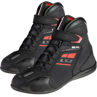 Bota LS2 Garra WP Preto/Vermelho (100% Impermeável) - Masculino - Motoqueiro - Motociclista - A Prova Da Água