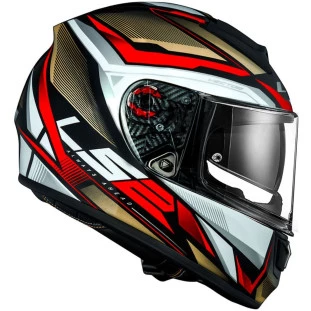 Capacete LS2 Vector FF397 Evo Rider - Prata/Dourado/Vermelho - Masculino - Feminino - Óculos interno - Tri-composto