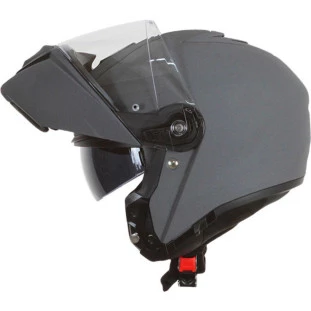 Capacete HJC I90 Solid Articulado - Cinza (Stone Grey) + Free Intercomunicador  - Masculino - Feminino - Suporte pinlock - Articulado - Óculos Interno 