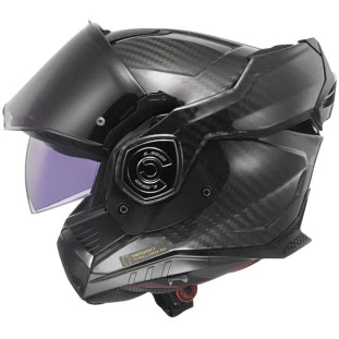 Capacete LS2 FF901 Advant X Carbon Solid - (Articulado) - Motoqueiro - Motociclista - Masculino - Feminino - Carbono - Óculos Interno