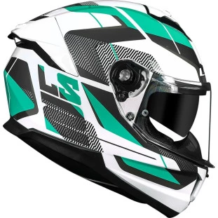 Capacete Ls2 Stream 2 FF808 Road - Branco/Verde - Masculino - Feminino - Óculos Interno - Para Motoqueiro 