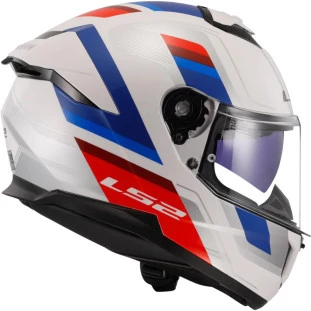 Capacete Ls2 Stream 2 FF808 Vintage - Branco/Azul/Vermelho - Masculino - Feminino - Óculos interno 