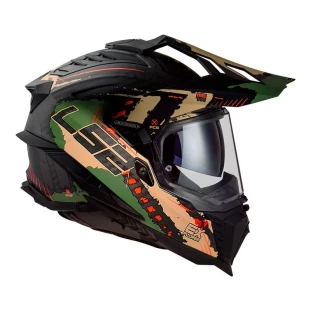 Capacete LS2 Explorer MX701 Extend Verde Militar Fosco