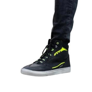Bota Ls2 Zoe Man Preto/Amarelo Fluor - Masculino - Couro - Motoqueiro - Motociclista 