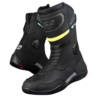 Bota Ls2 Goby Man - Preto/Amarelo Fluor - Impermeável - Masculino - Motociclista - Motoqueiro - Refletivo