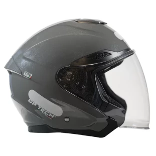 Capacete Gp Tech Aberto OF669 Mono Metalizado Cinza