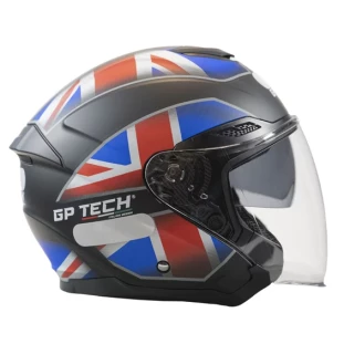Capacete GP Tech Aberto OF669 UK Fosco Azul/Vermelho Motoqueiro
